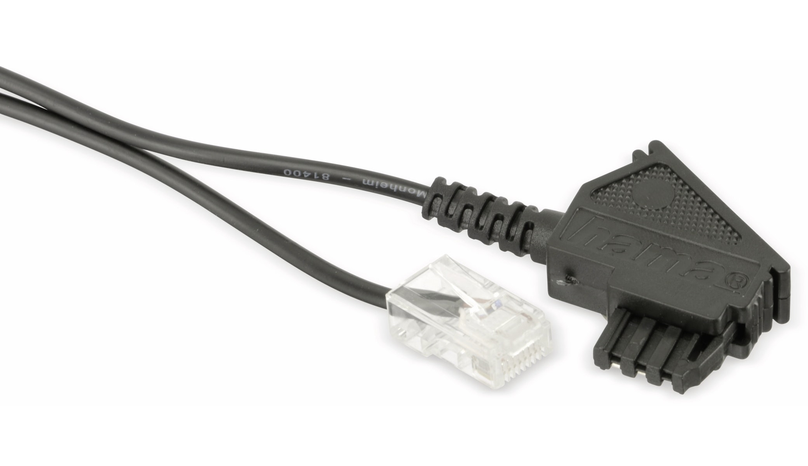 S-IMPULS DSL-Anschlusskabel TAE-F auf RJ45 8P2C, schwarz, 1 m