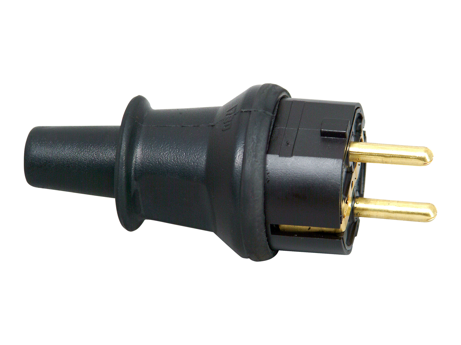 Schutzkontaktstecker Gummi IP44 sw ger Schraubkl 173016008 - schwarz - Kopp