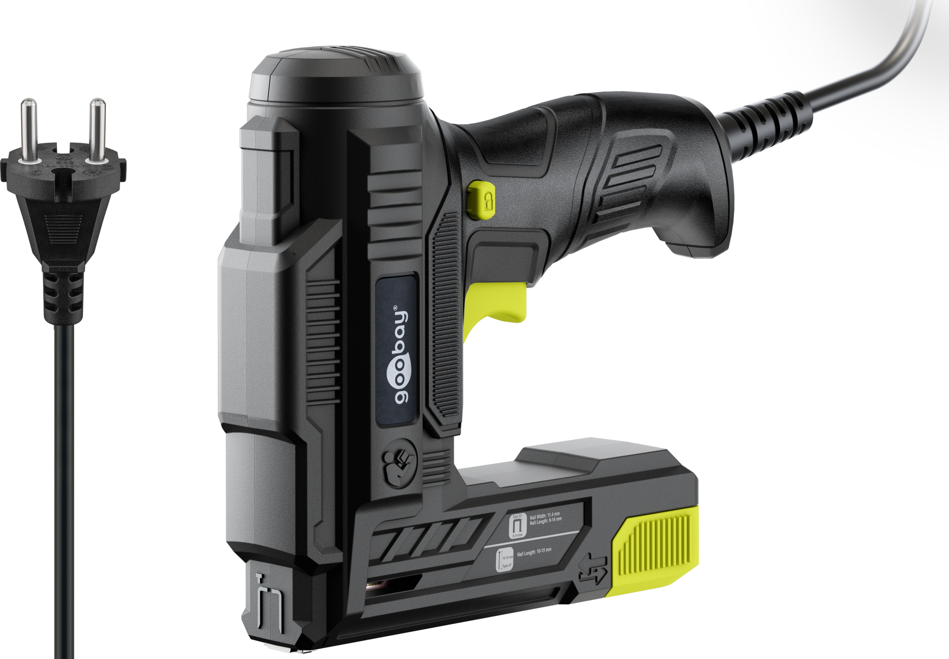 GOOBAY TOOLS 2in1 Elektrotacker-Set, 77820, mit 400 Tackernadeln und ...