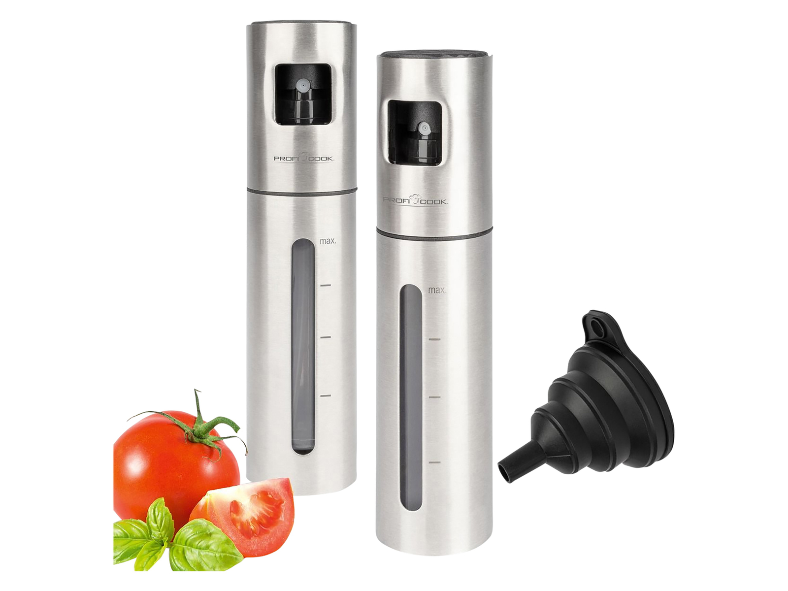 PROFI COOK Essig- und Ölsprüher 2er Set, PC-EOS 1270, Edelstahl, je 100ml