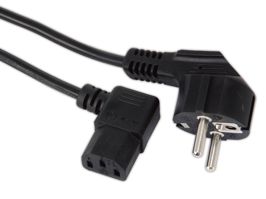 Image of GOOBAY Kaltgerätekabel mit Winkelstecker, 2m, schwarz