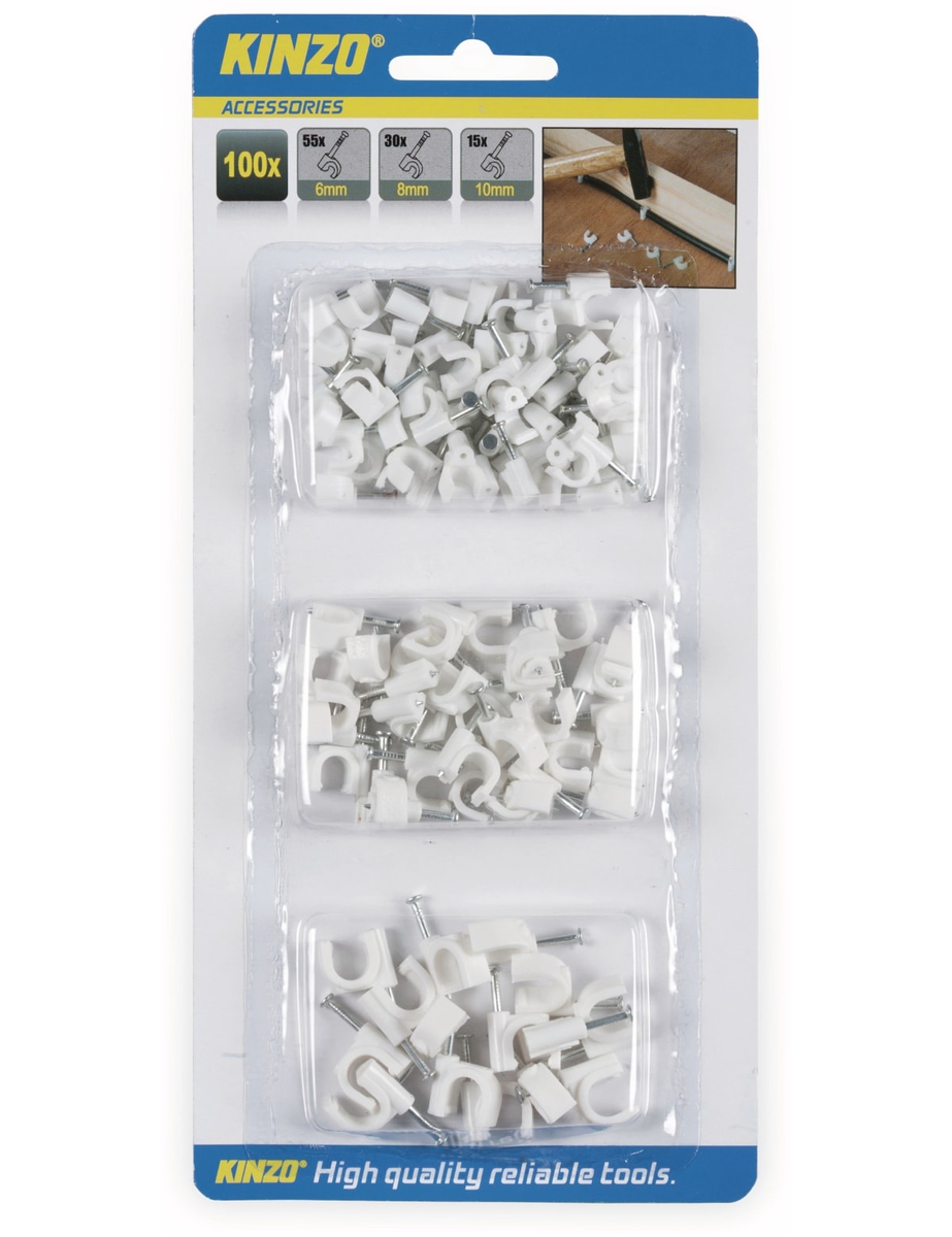 KINZO Nagelschellen-Set 100 Stück, 6/8/10 mm