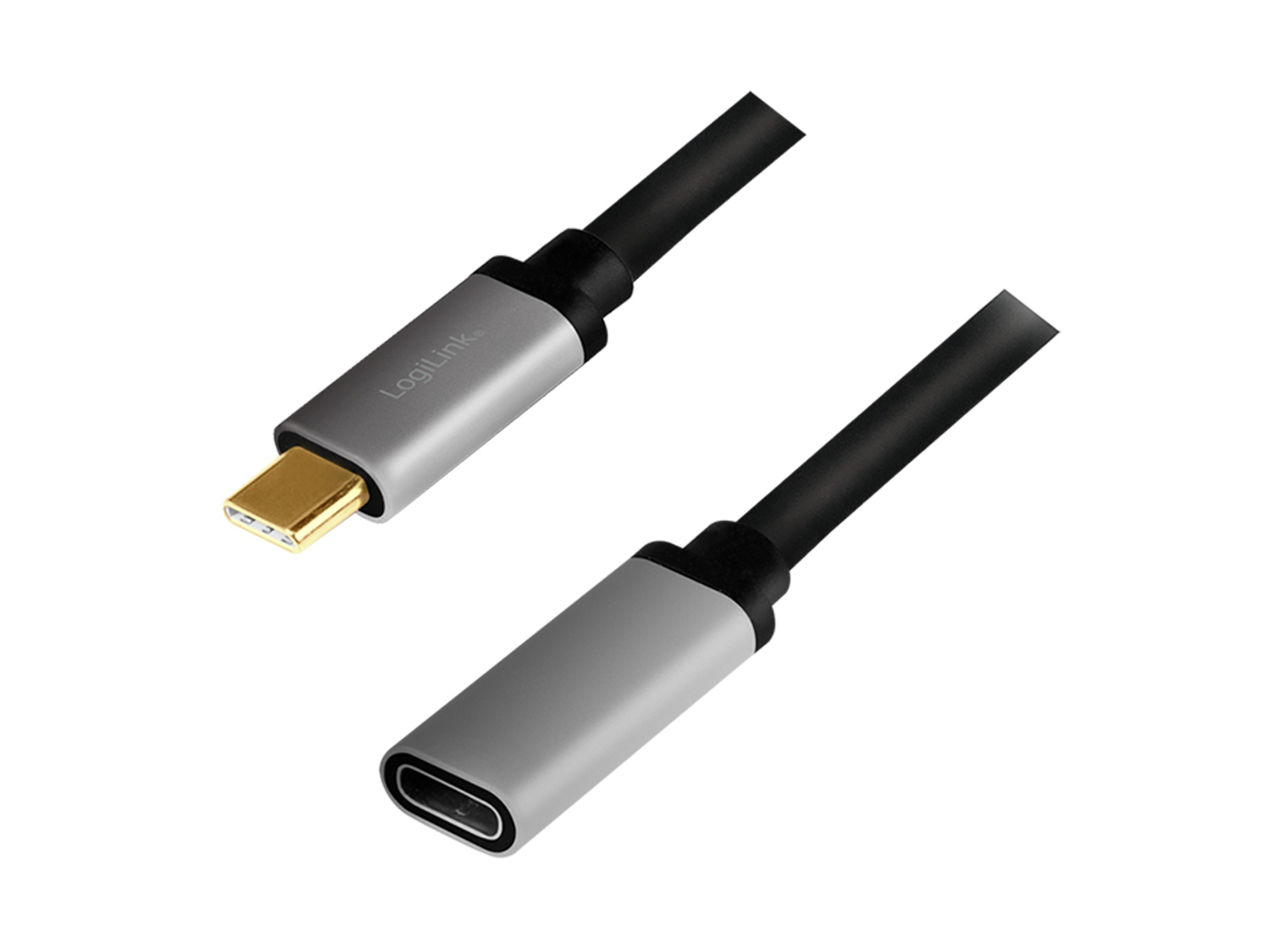 LOGILINK USB3.2 Kabel CUA0105, USB-C M/USB-C F, Alu, 4k, 0,5 m