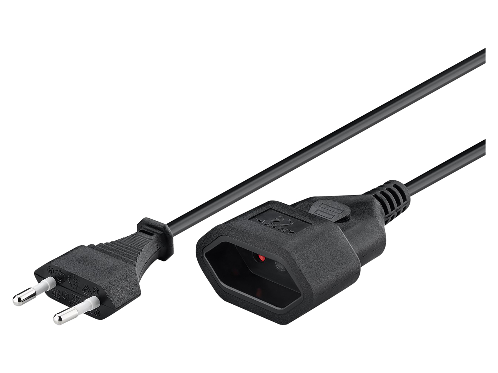 GOOBAY Euro-Verlängerung, 3 m, schwarz