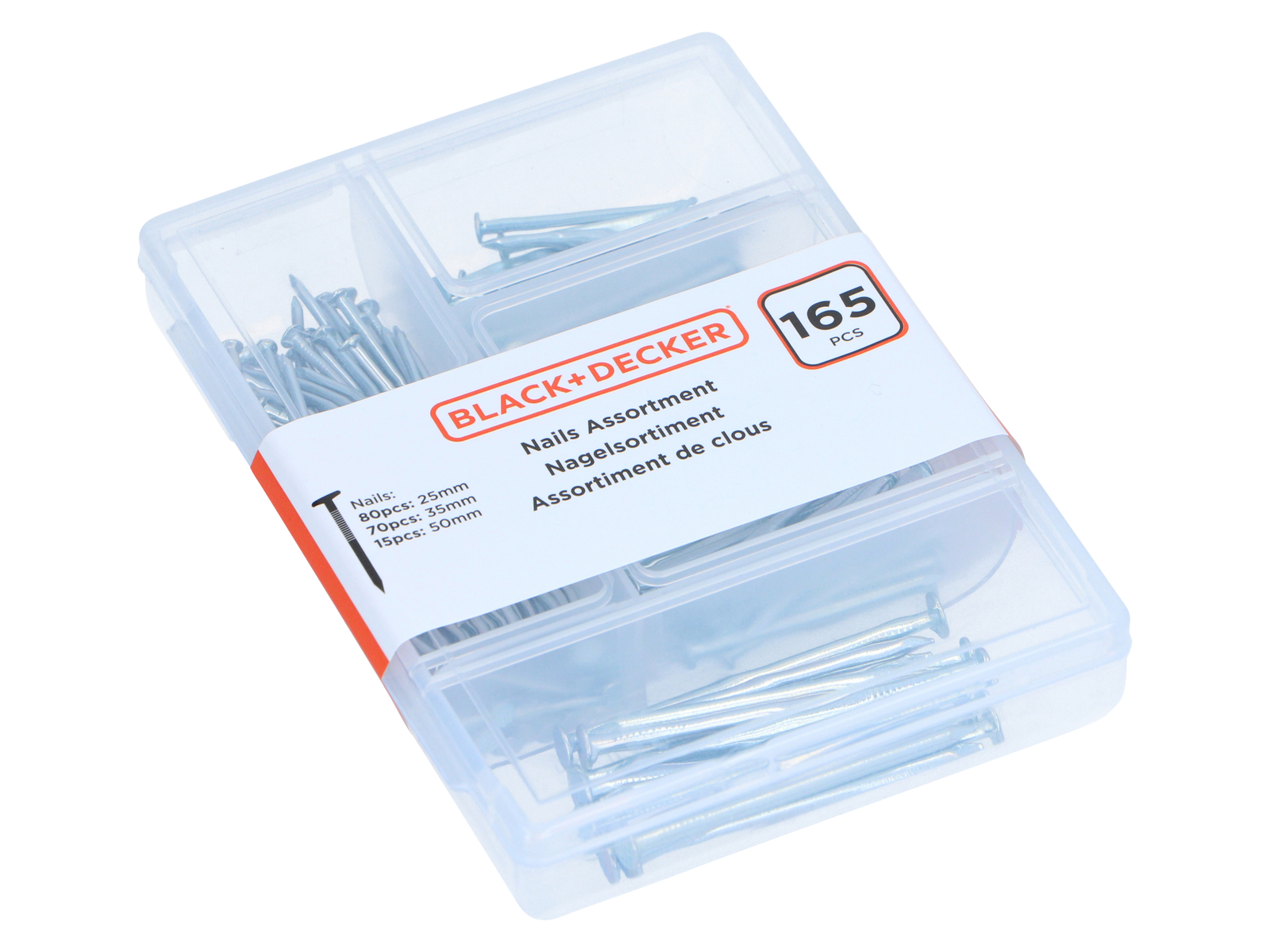 Image of BLACK & DECKER Nagelsortiment, 165 teilig