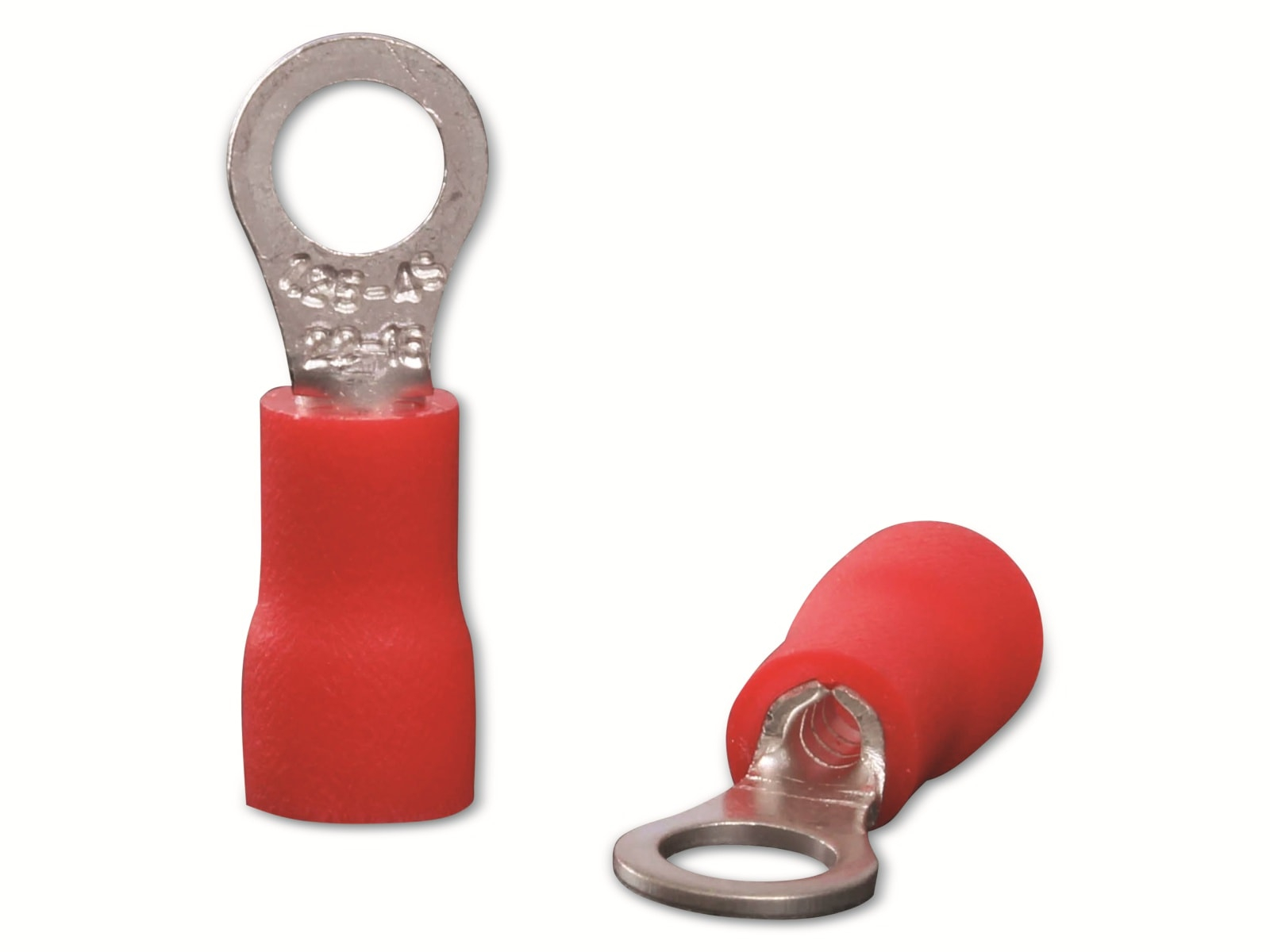 Quadrios Rot Ringkabelschuh 22C441, 0,5 - 1,5 Mm², Teilisoliert, Loch-Ø 4,3 Mm, 100 Stück