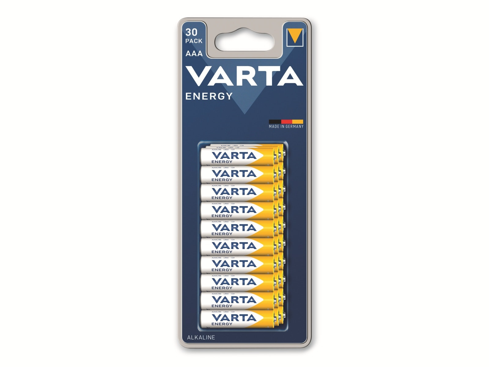 Image of VARTA Batterie Alkaline, Micro, AAA, LR03, 1.5V, Energy, 30 Stück
