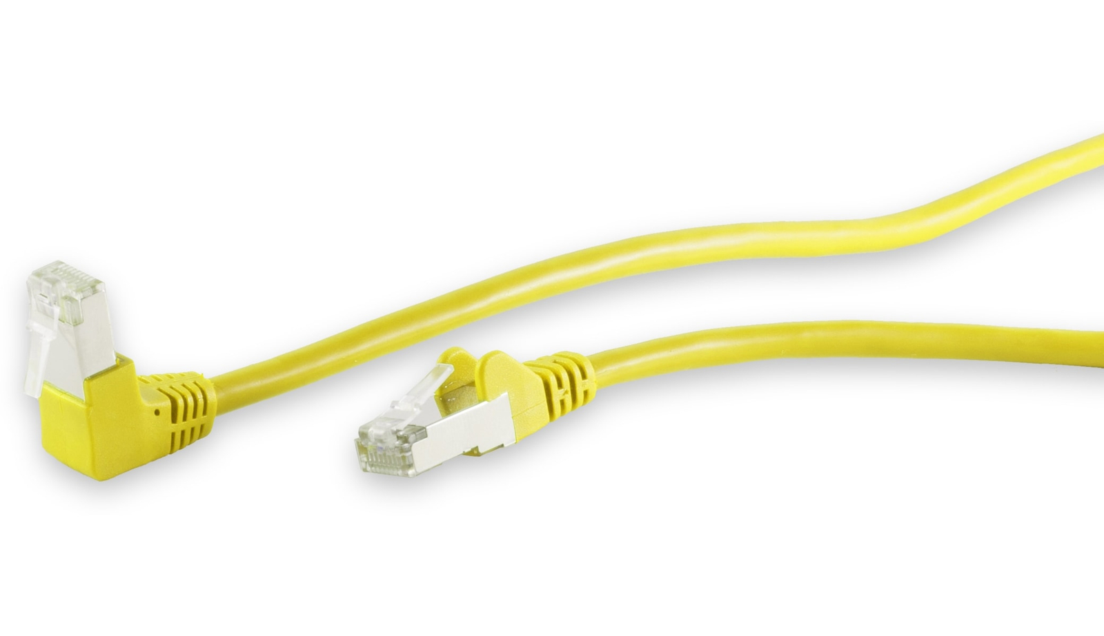 Image of CAT.6 Patchkabel, S/FTP, 90°-gerade, 2,0 m, gelb