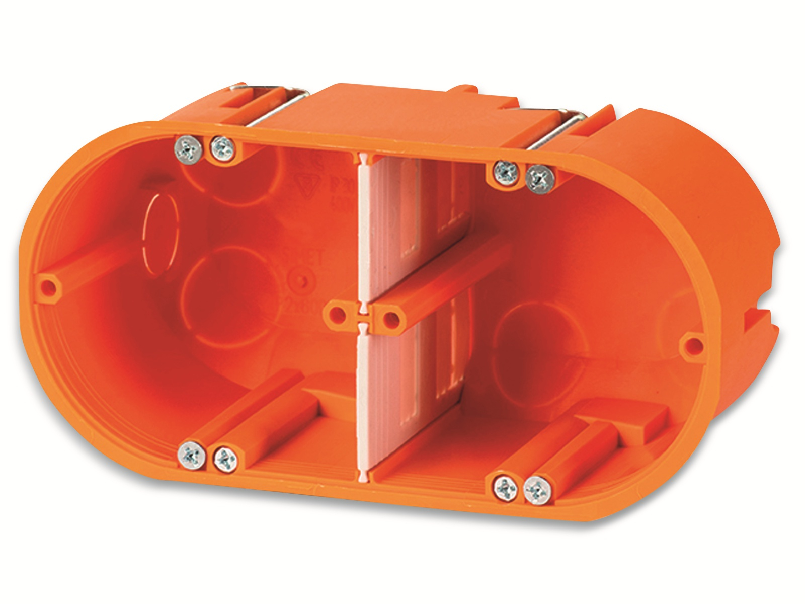Image of EL HW GD2 - HW-Gerätedose, massiv, 2-fach, orange
