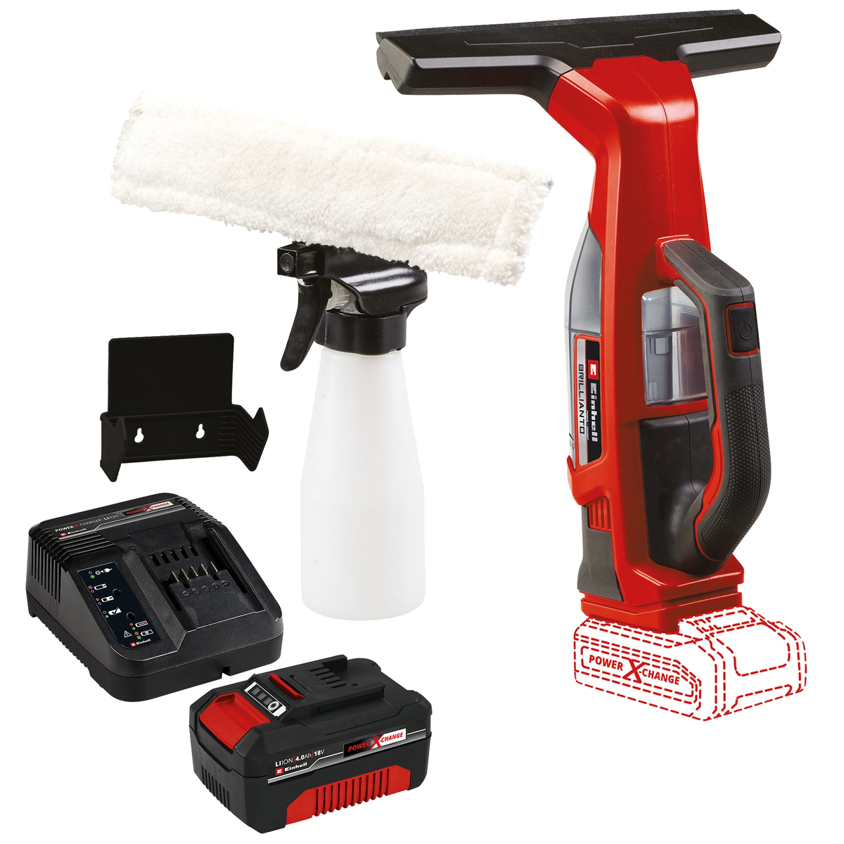 Image of EINHELL Akku-Fensterreiniger Brillianto Kit (1x 4,0 Ah)