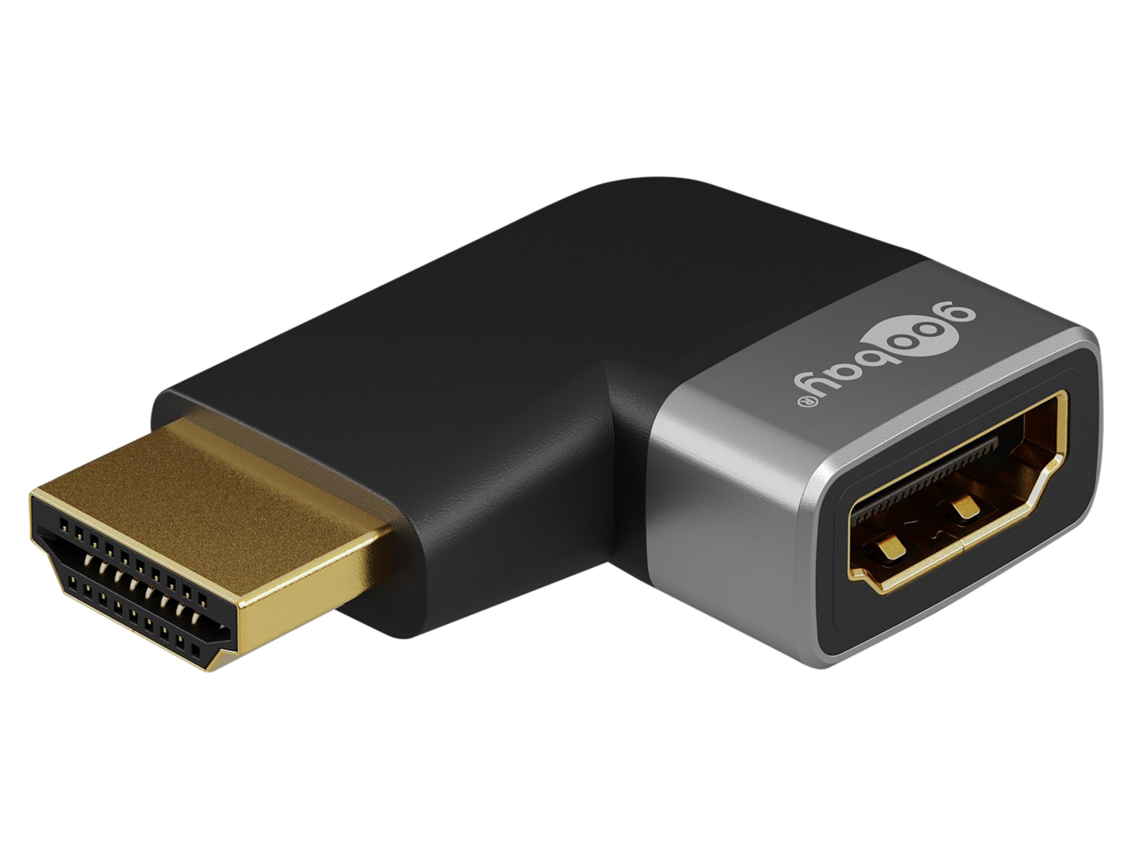 Image of GOOBAY 72010 - Adapter HDMI Stecker/Buchse, 8K 60 Hz, 90° horizontal
