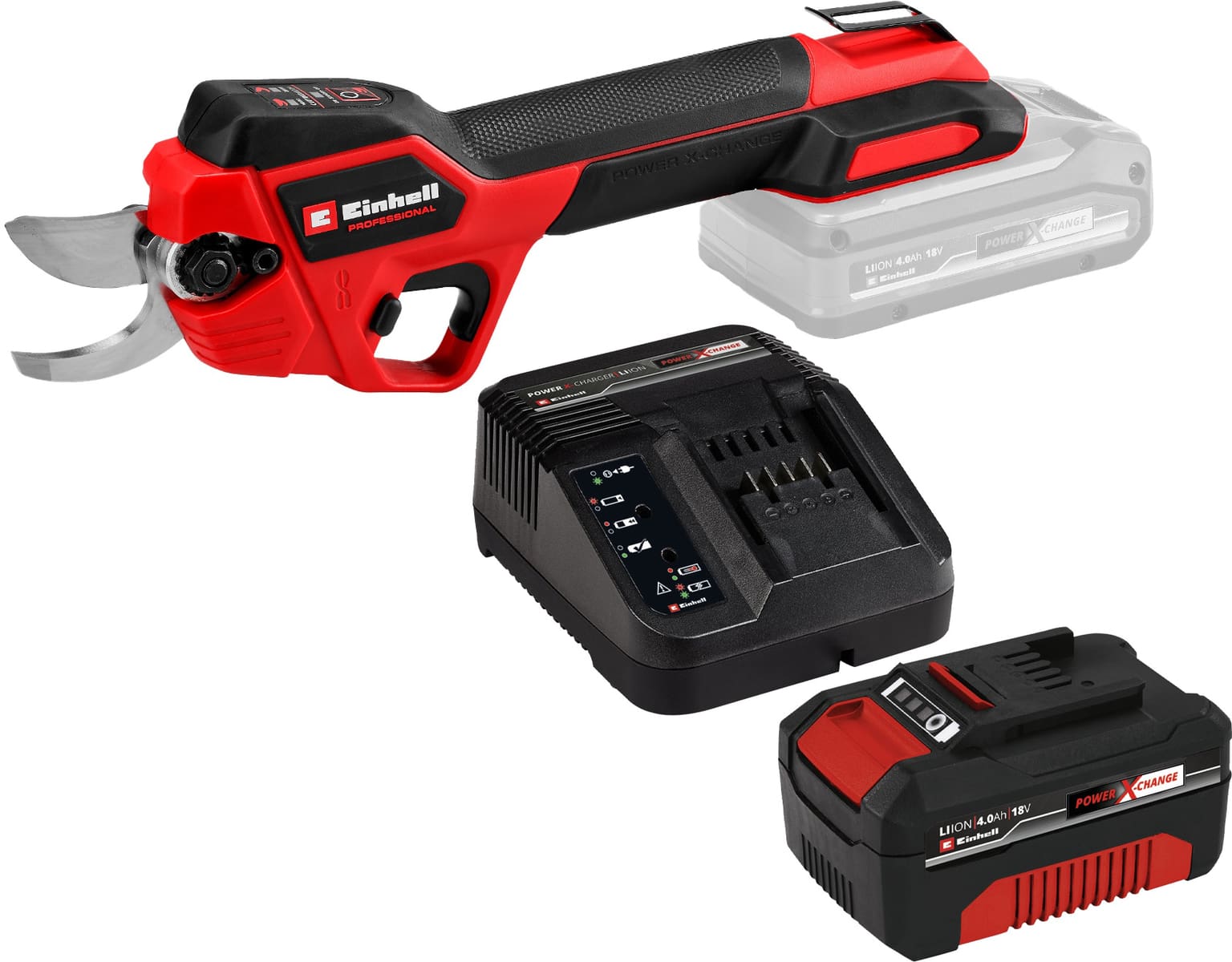 Image of EINHELL PROFESSIONAL Akku-Astschere GP-LS 18/28 Li BL Kit (1x 4,0 Ah)