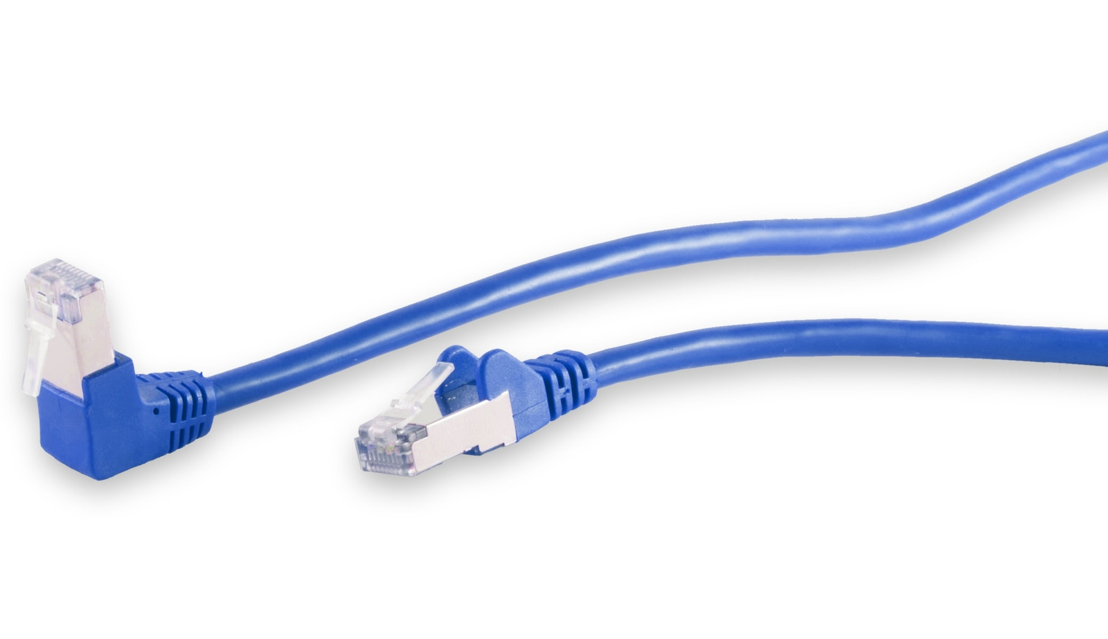 Image of CAT.6 Patchkabel, S/FTP, 90°-gerade, 1,0 m, blau