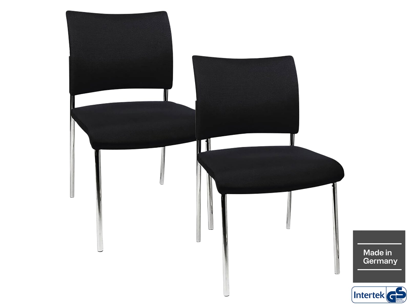 TOPSTAR Besucherstuhl Visit 10 Polster schwarz 2er Pack
