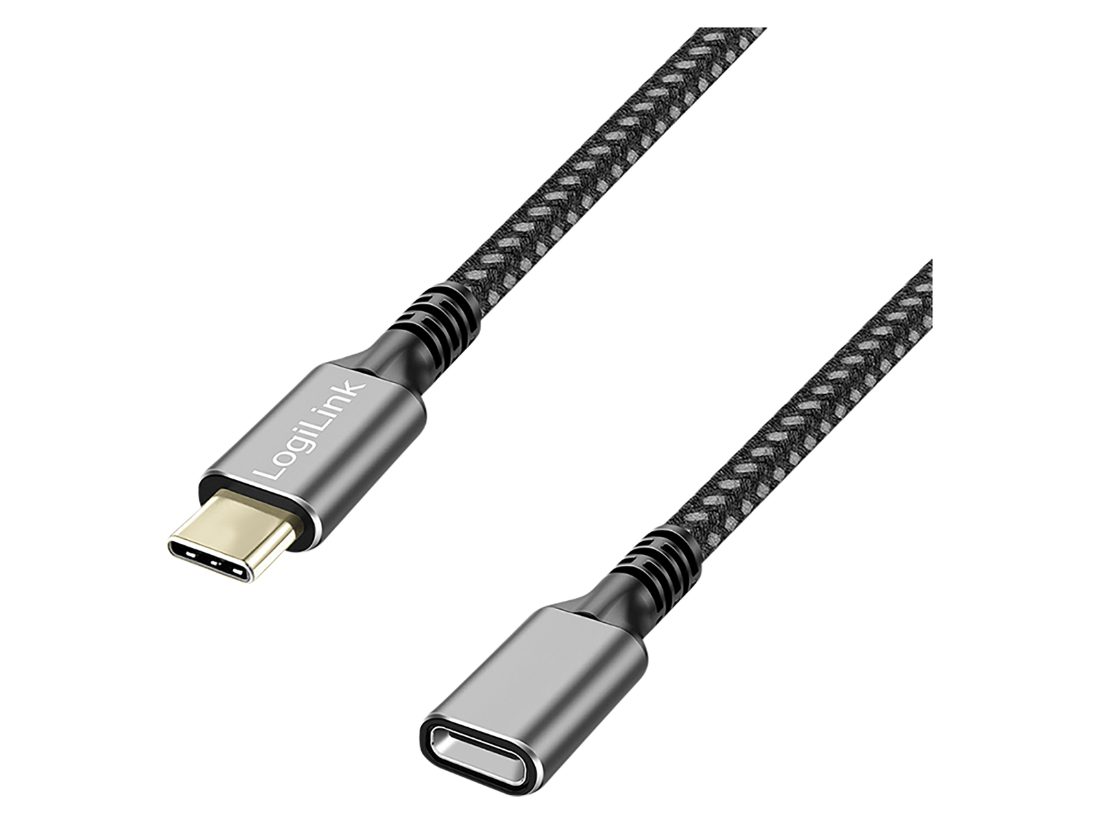 LOGILINK USB3.2 Kabel CUA0109 USB-C M/USB-C F PD Alu 2m schwarz/grau