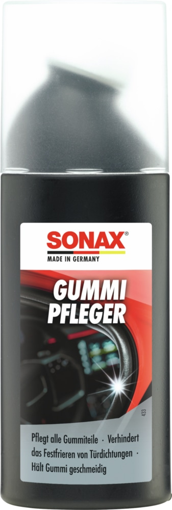 SONAX GummiPfleger mit Schwammapplikator (100 ml) | reinigt, pflegt & hält alle Gummiteile elastisch, verhindert festfrieren & festkleben von Gummidichtungen