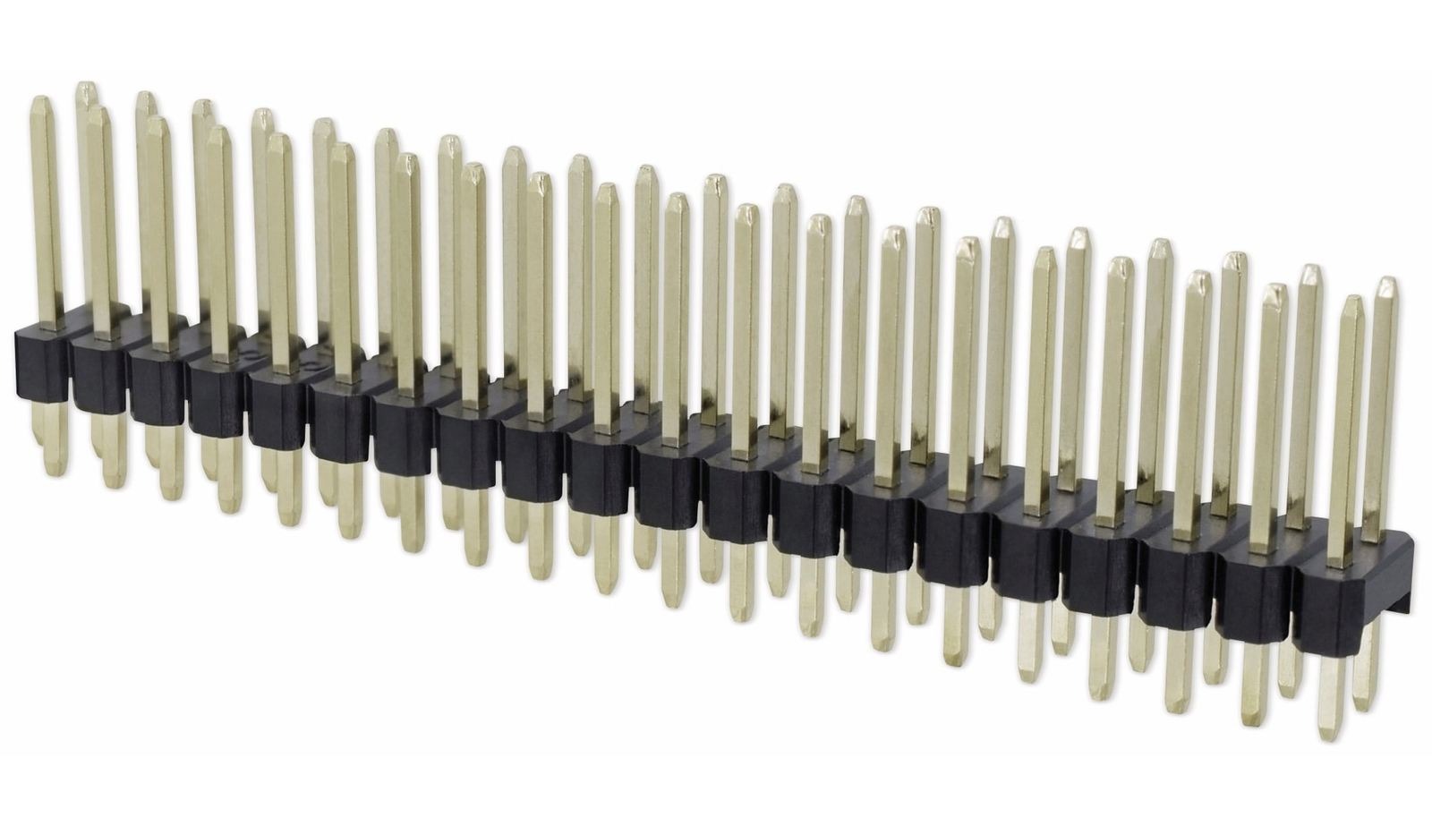 Stiftleiste, 2 x 20, 2,54 mm, gerade, 0,8µ Au (Gold), 5 Stück