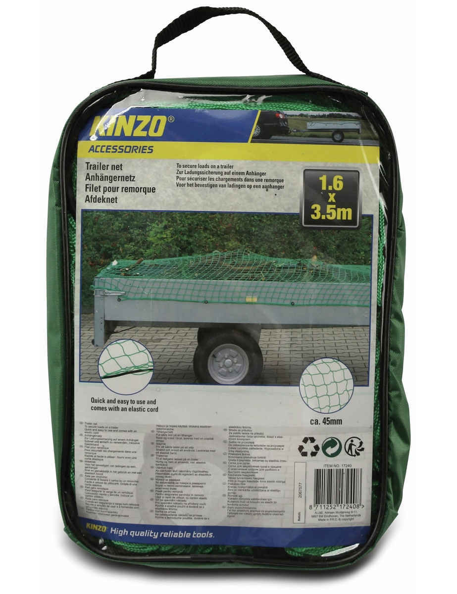 Anhängerabdecknetz - 160-350cm - Ø Masche 45mm - elastisches Seil