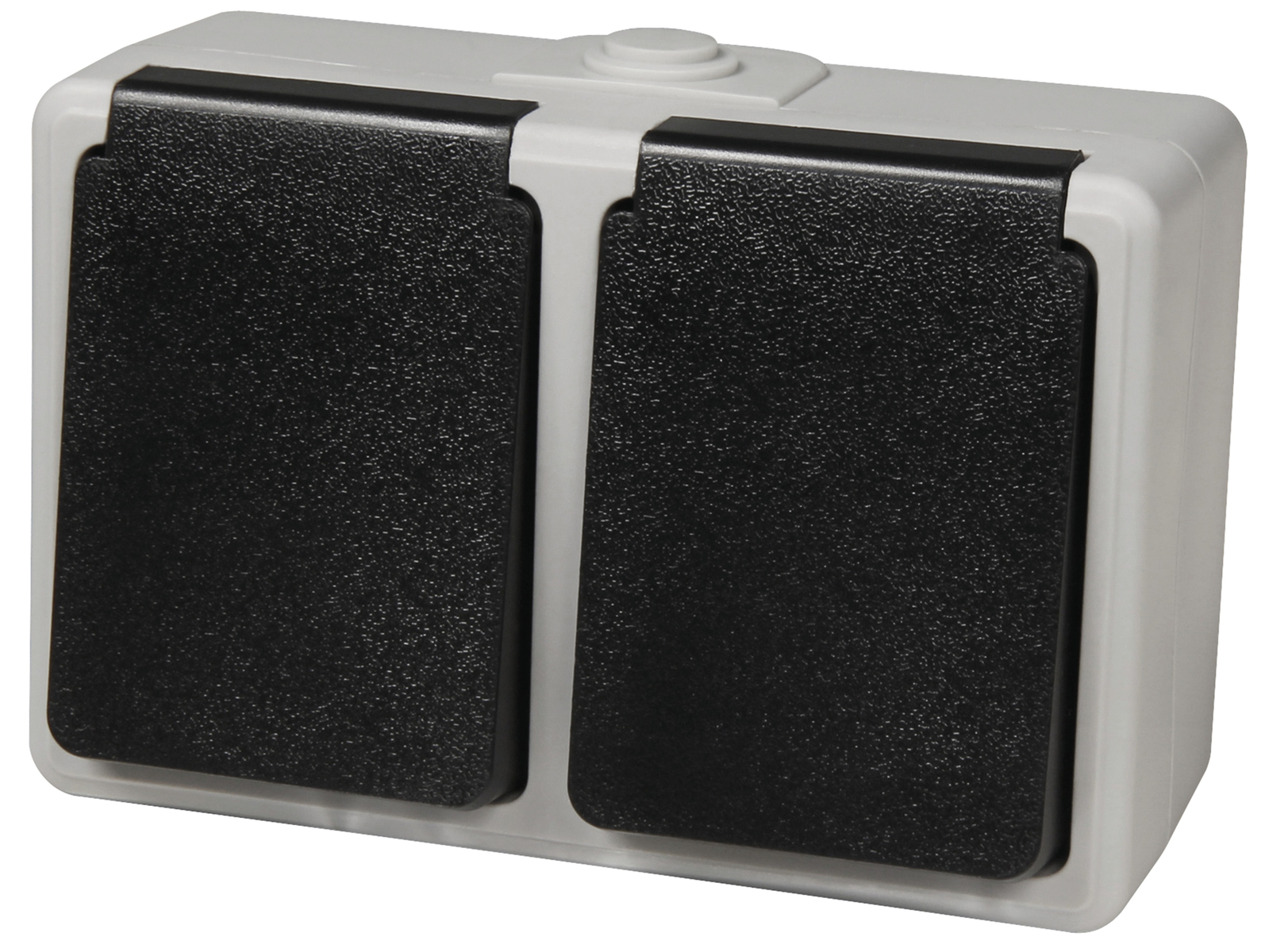 MCPOWER Feuchtraum-Doppelsteckdose Taff, 16A/250V, IP44, AP, grau
