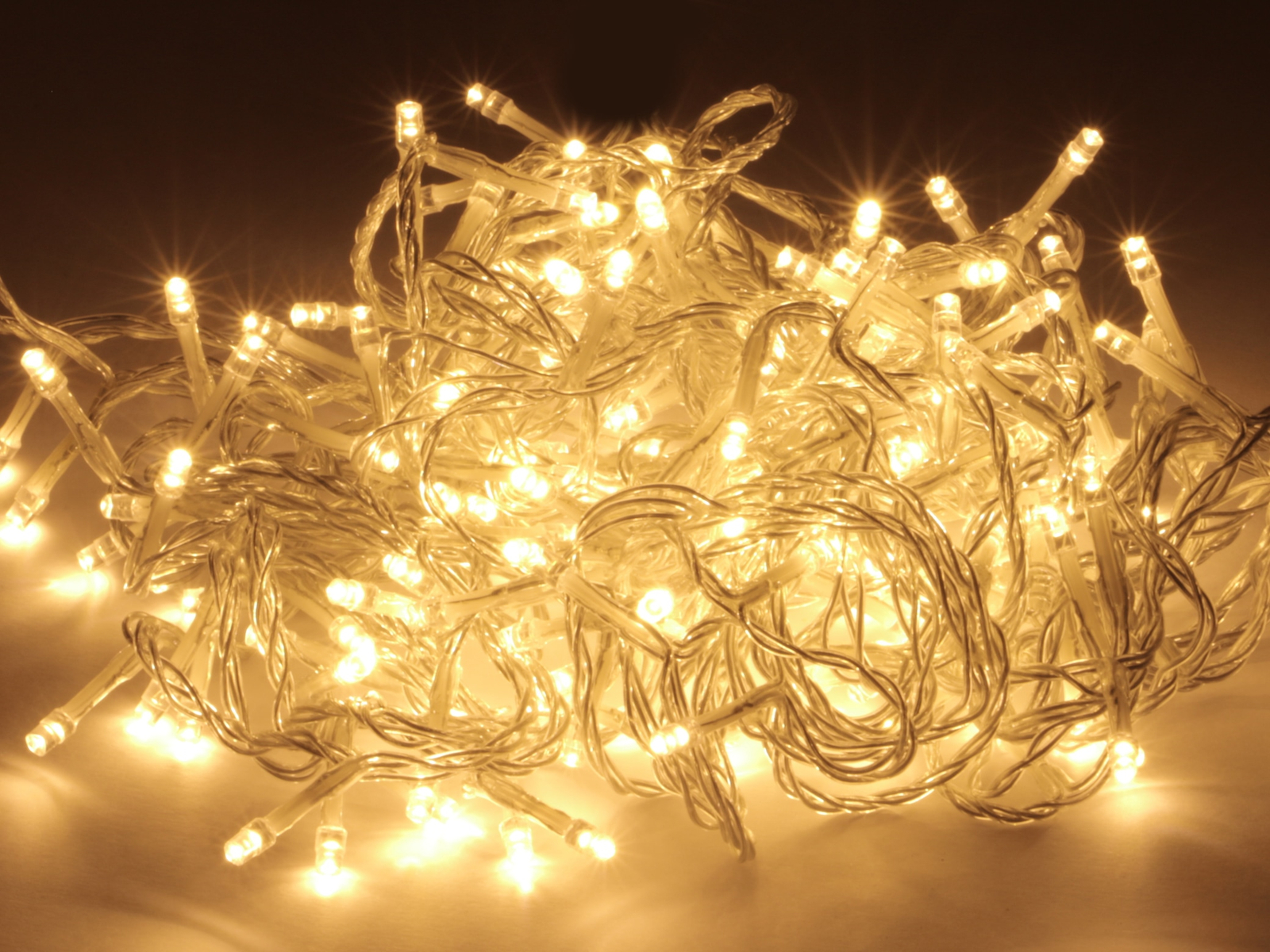 LED-Minilichterkette warmweiße LEDs klare Birne Kabel transparent 180-flammig 135m