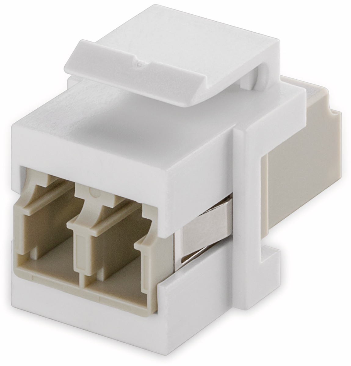 Image of GOOBAY 80000 - Keystone Modul LC-Duplex Buchse / Buchse, bündig, weiß