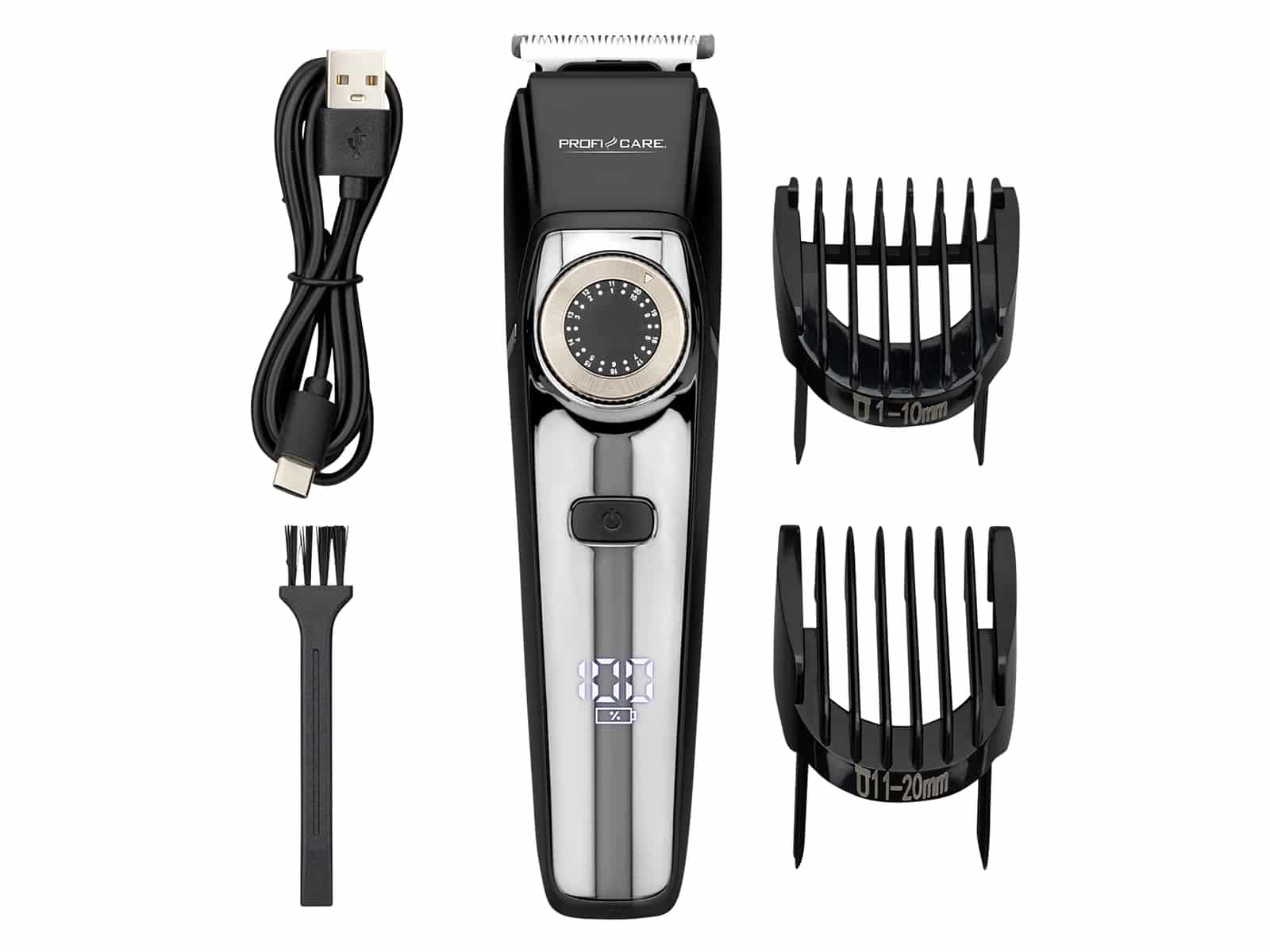 PROFI CARE Haar- & Bartschneidemaschine, PC HSMR 3131, 1-20mm, IPX6, chrom-schwarz