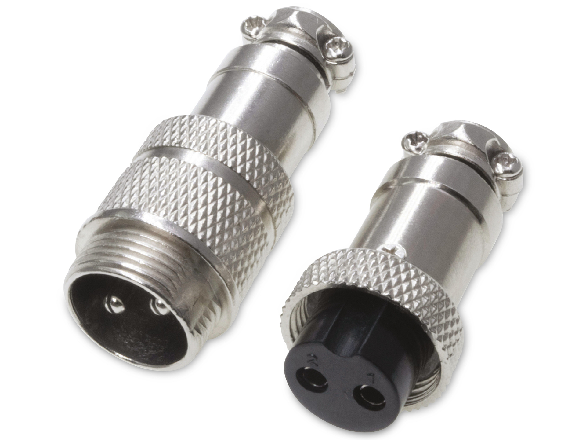 Rundsteckverbinder, 2-polig, 250V, 7A, Lötanschluss, IP55, wire to wire ...
