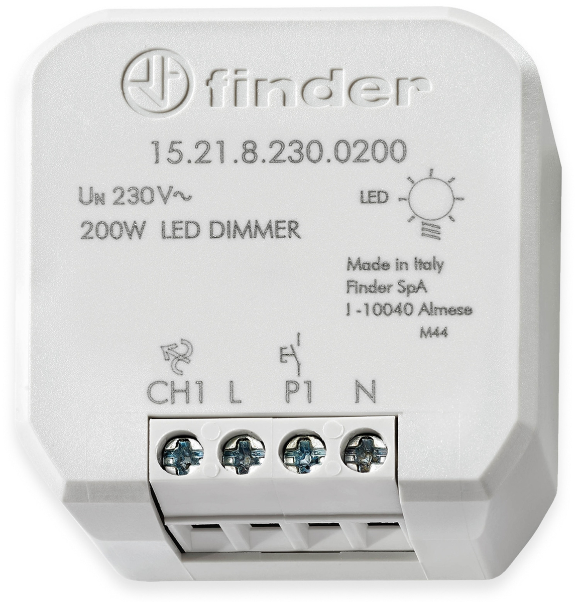 152182300200 Unterputz Dimmer Geeignet für Leuchtmittel LED-Lampe Hellgrau - Finder