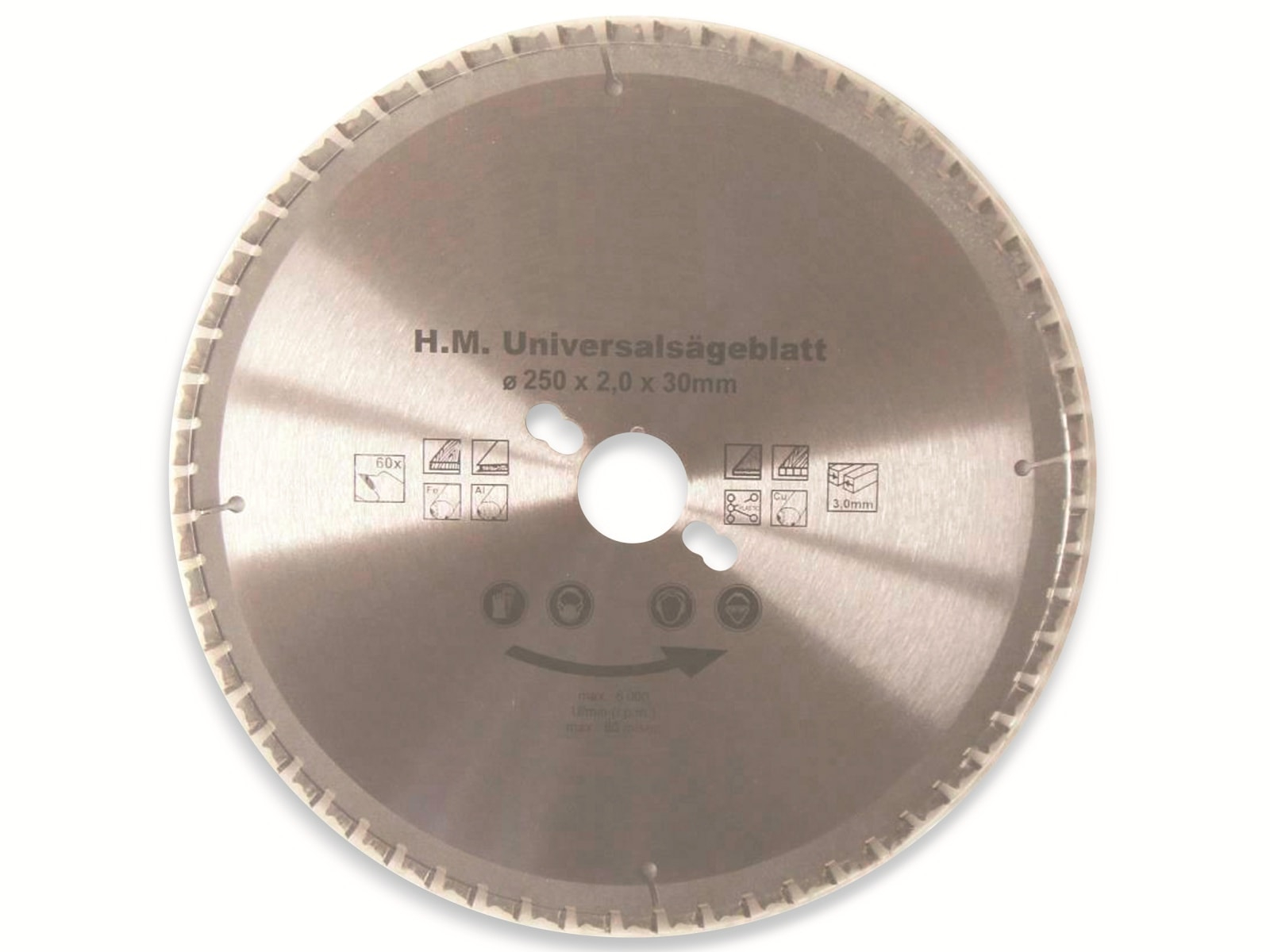 Universal-Sägeblatt 250 mm 60 Zähne - Masterproof