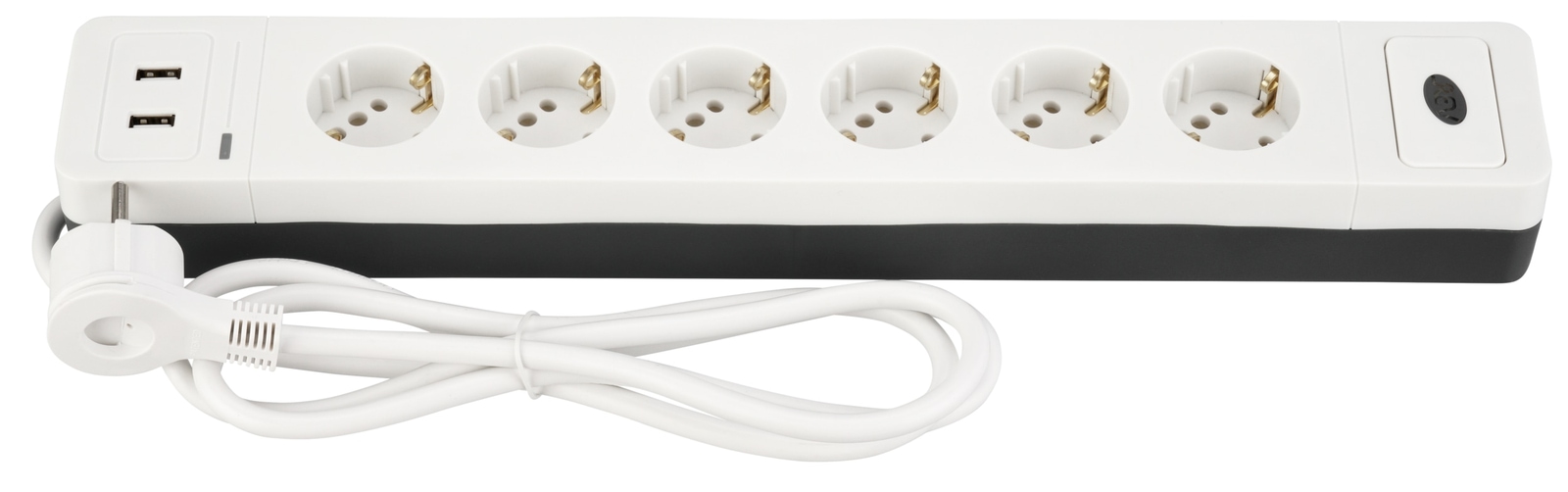 Steckdosenerweiterung 6 fach Leiste Mehrfachsteckdose mit 2 usb Anschlüssen
