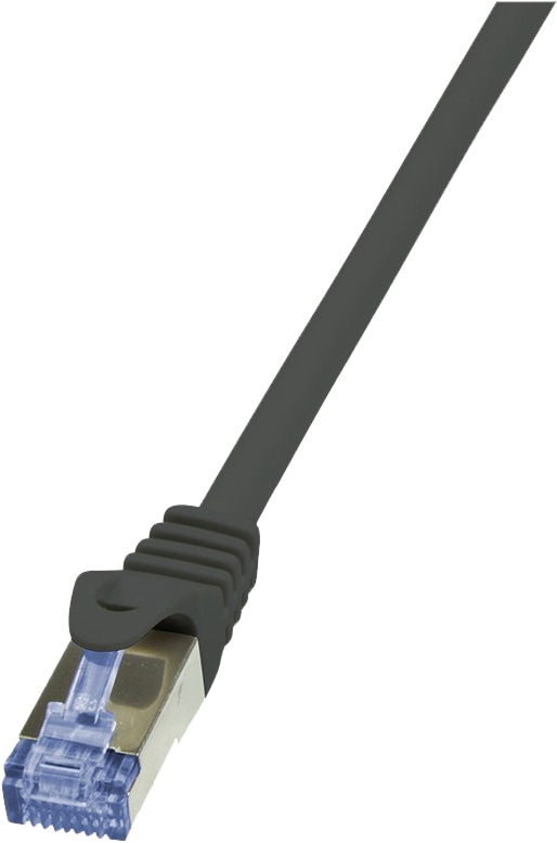 CQ3083S RJ45 Netzwerkkabel Patchkabel cat 6a s ftp 750 m Schwarz Flammwidrig mit Rastnas - Logilink
