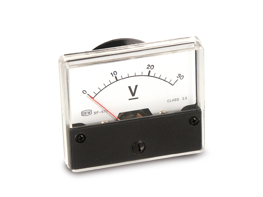 Drehspul-Einbauinstrument, 0...30 V-