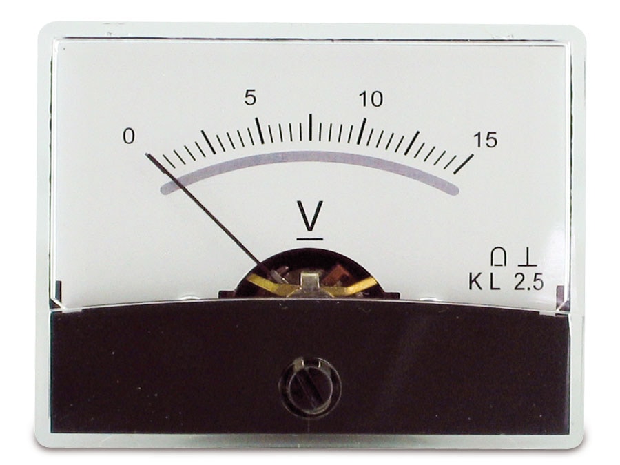 Image of Einbau-Messinstrument mit Spiegelskala, 0...15 V-