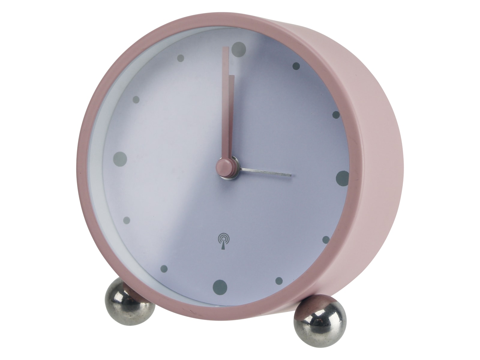 Analoge Funkuhr, Vintage Stil, rosa/weiß