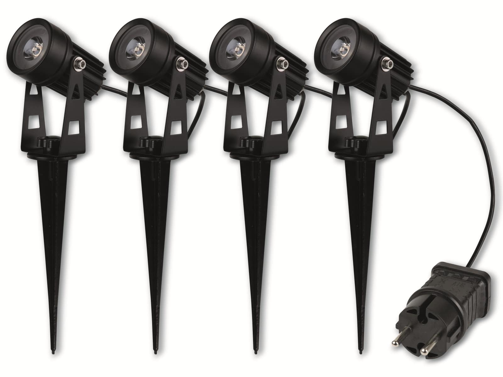 Image of CHILITEC Gartenstrahler-Set, 4 Spots mit Erdspieß