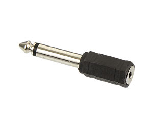 S-IMPULS Klinkenadapter, Stecker 6,3 mm mono / Kupplung 3,5 mm mono, schwarz