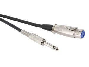 Image of Audio-Verbindungskabel, XLR-Kupplung auf Klinkenstecker 6,3mm mono, 6 m