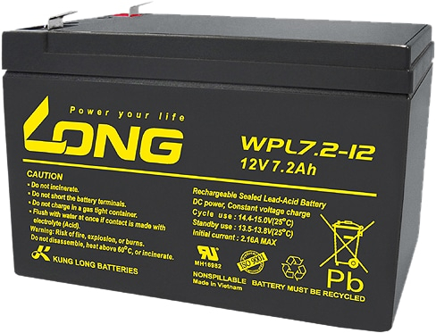 Long WPL72-12 WPL72-12 Bleiakku 12 V 72 Ah Blei-Vlies (AGM) (B x H x T) 151 x 102 x 65 mm Flachstecker 635 mm Geringe Selbstentladung Wartungsfrei