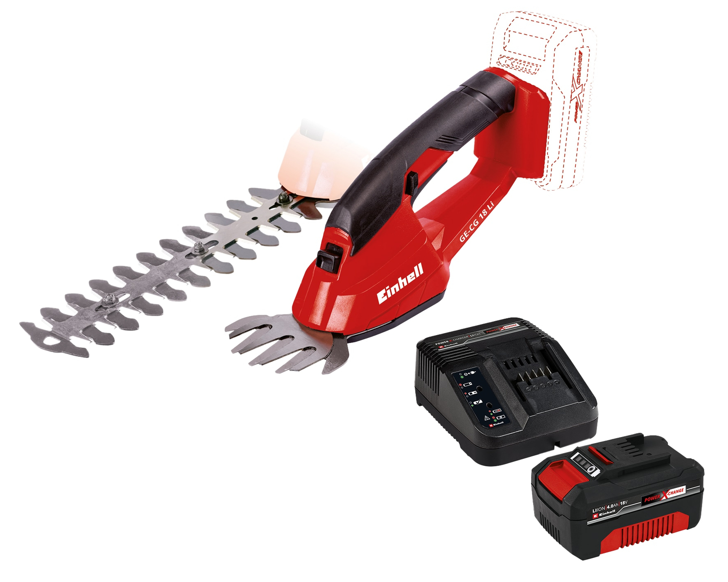 EINHELL Akku-Strauchschere GC-CG 18 Li + Starterset