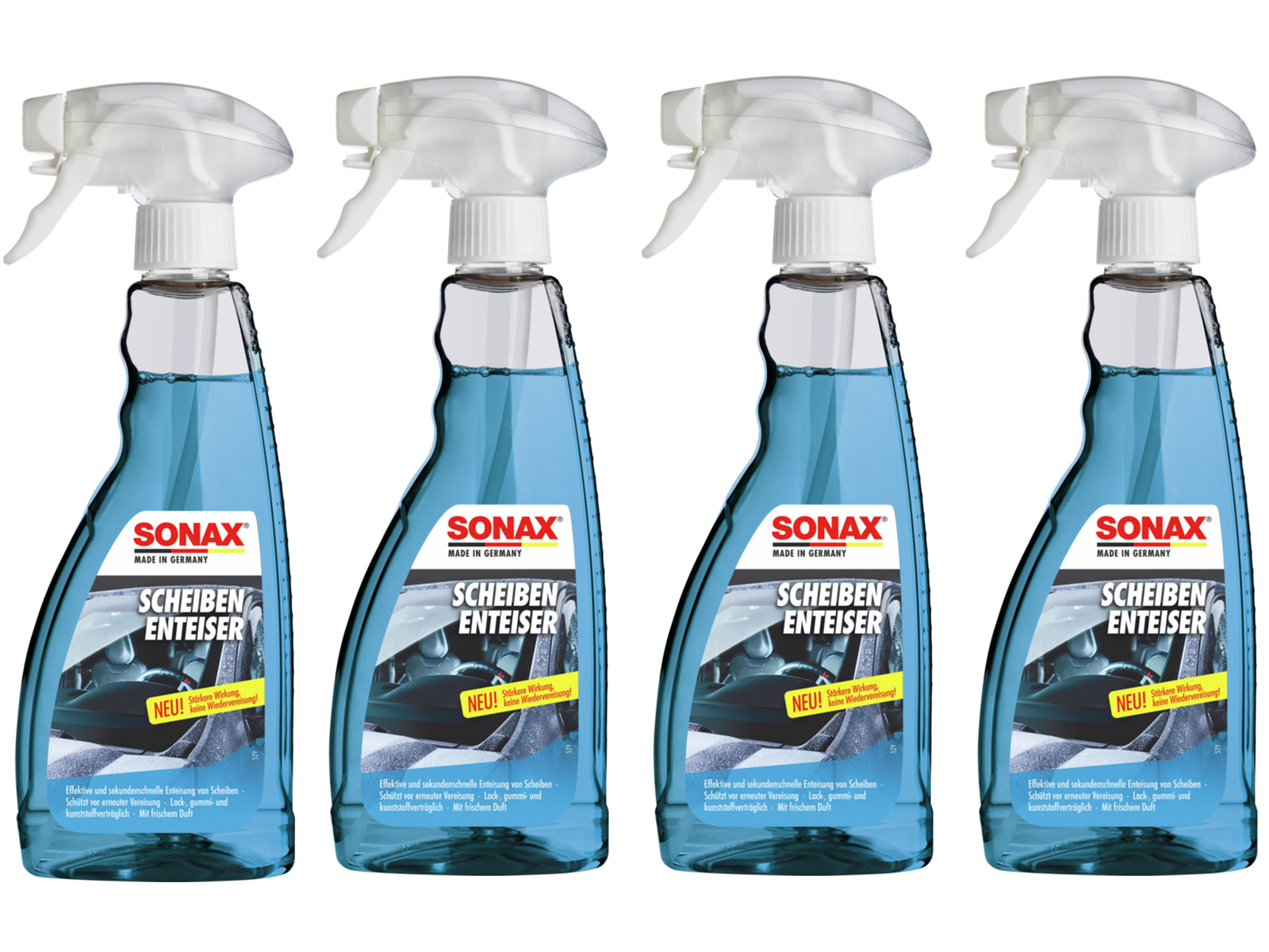 SONAX Scheibenenteiser, 03312410, 500 ml, 4 Stück