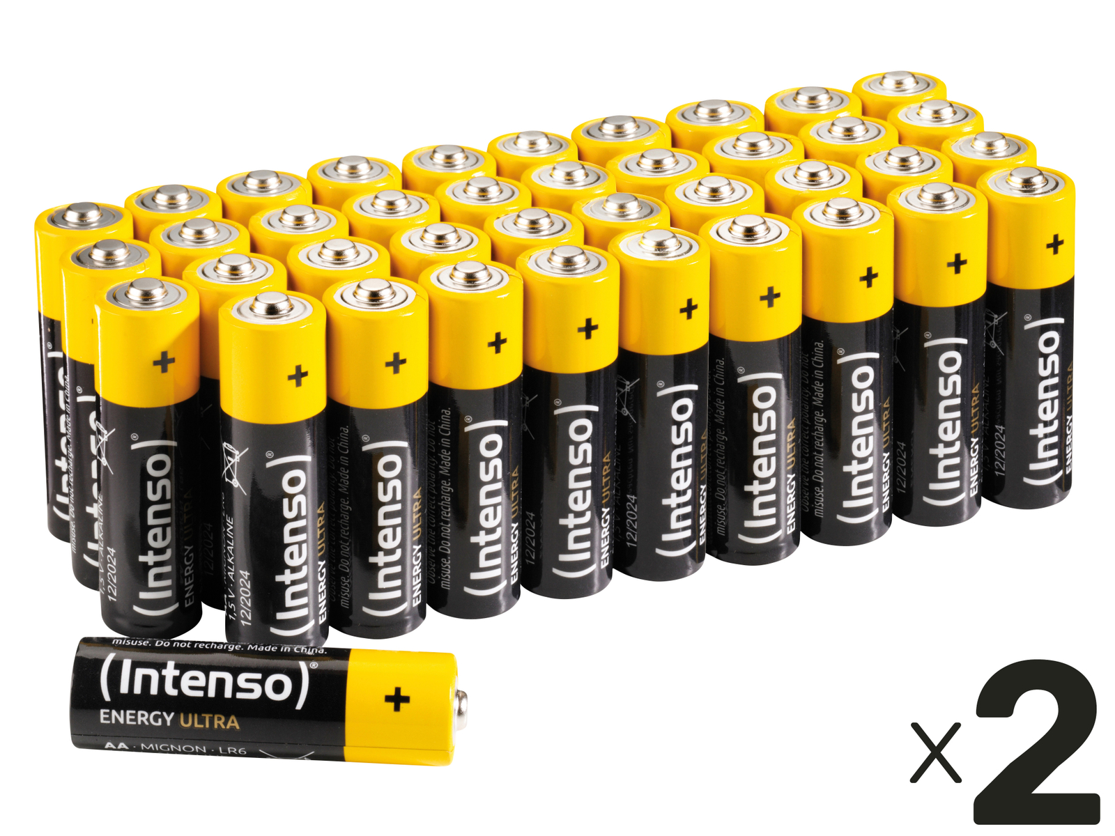 INTENSO Mignon-Batterie-Set Energy Ultra, AA LR06, Alkaline, 80 Stück