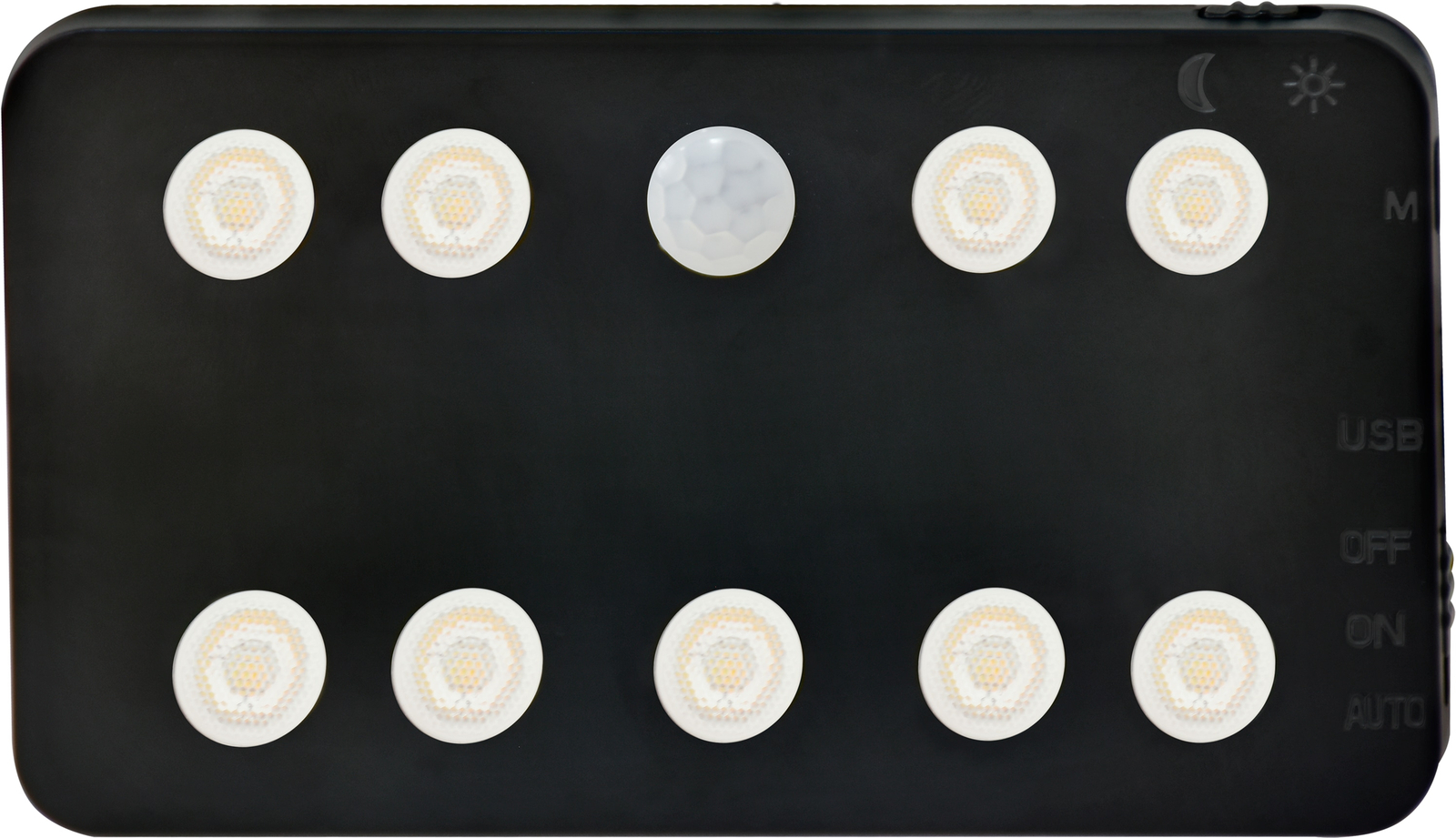 REV LED-Akku-Wandleuchte, Bewegungsmelder, 1,5W, CCT, 110lm, warmweiß, neutralweiß, kaltweiß, IP20, schwarz