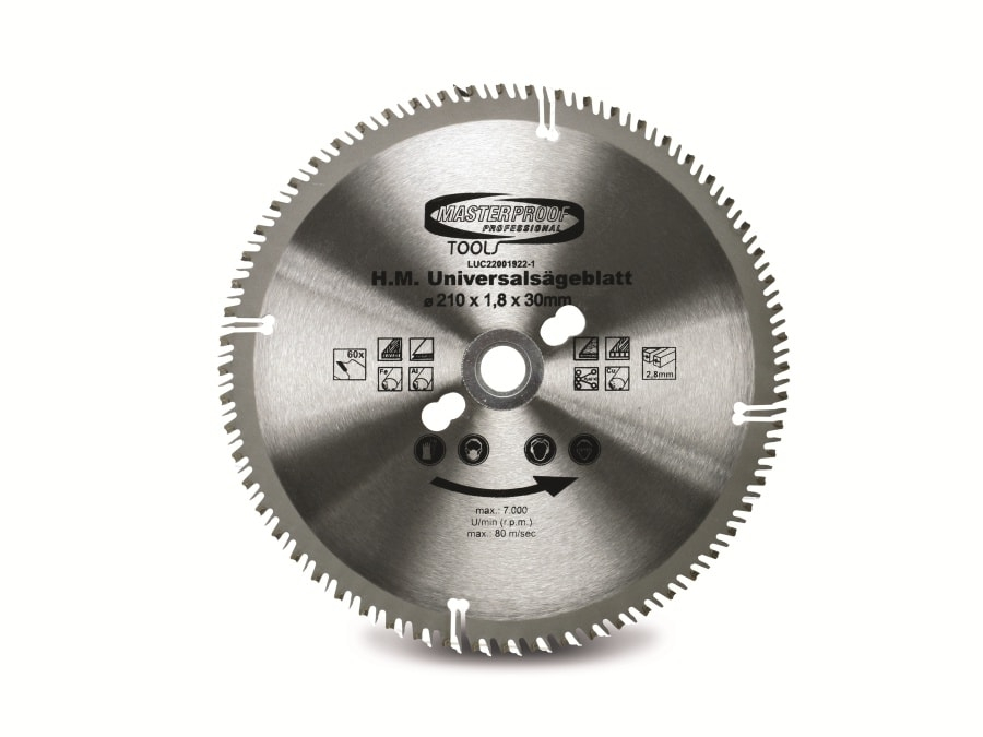 Universal-Sägeblatt 210 mm 60 Zähne - Masterproof