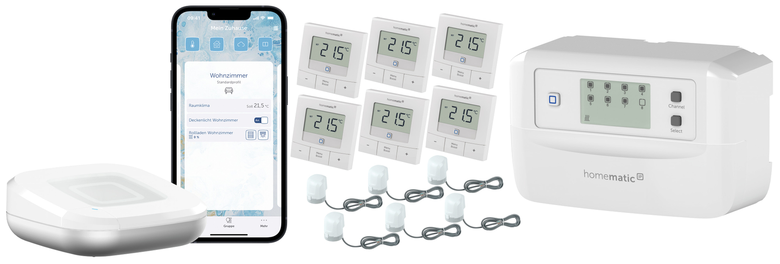 HOMEMATIC IP Starterset Fußbodenheizung für 6 Räume