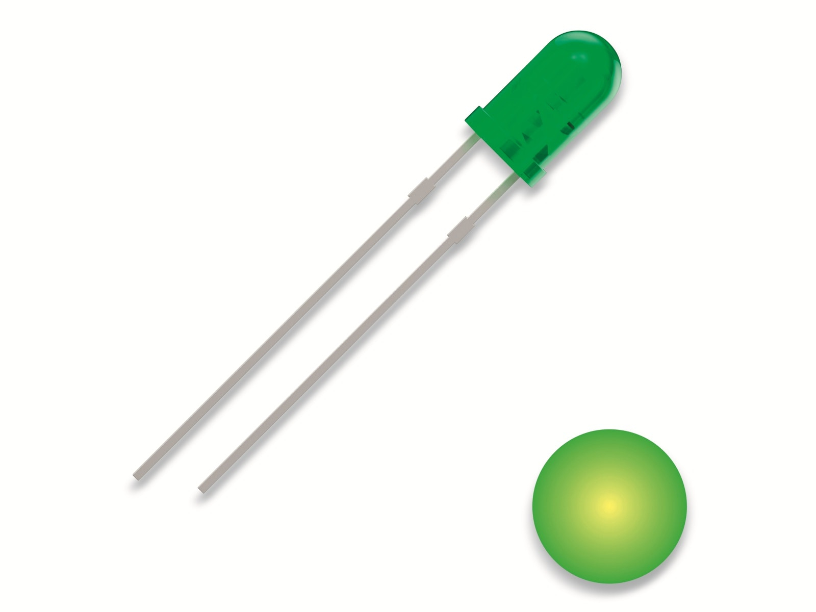 QUADRIOS LED, 3 mm, Gelb-Grün, 2,54 mm