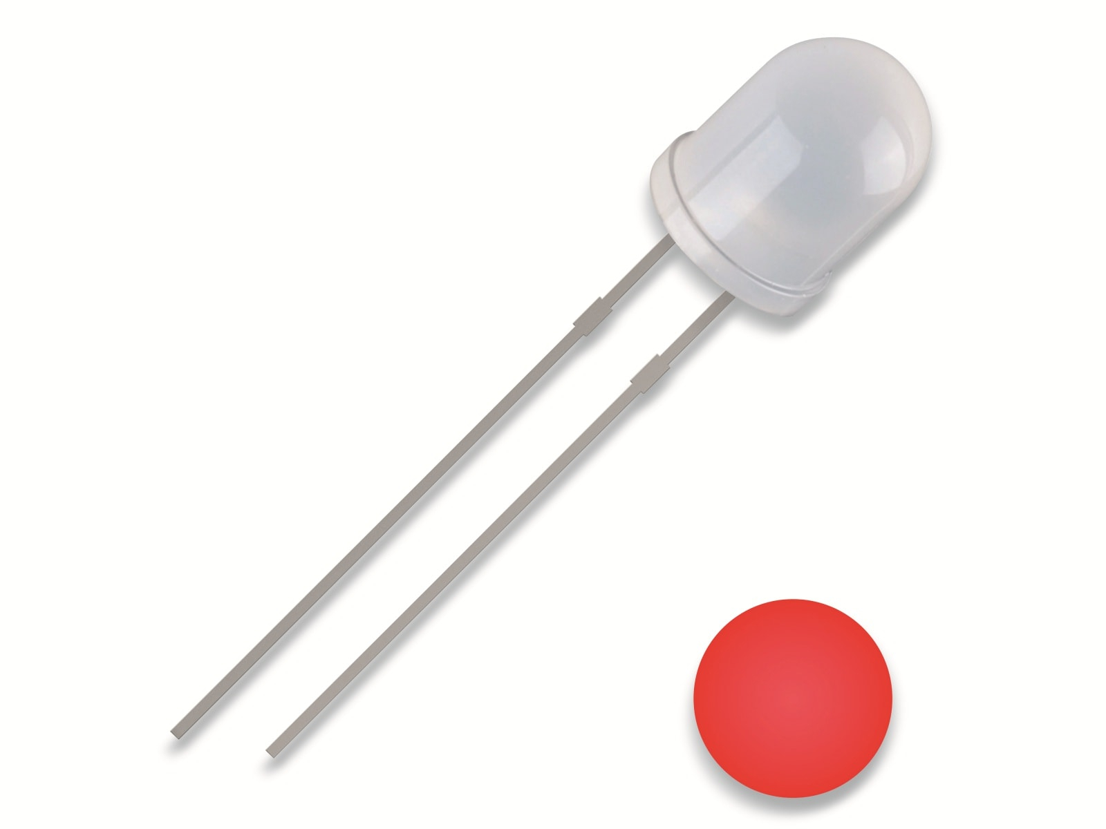 QUADRIOS LED, 5 mm, 2,54 mm, rot