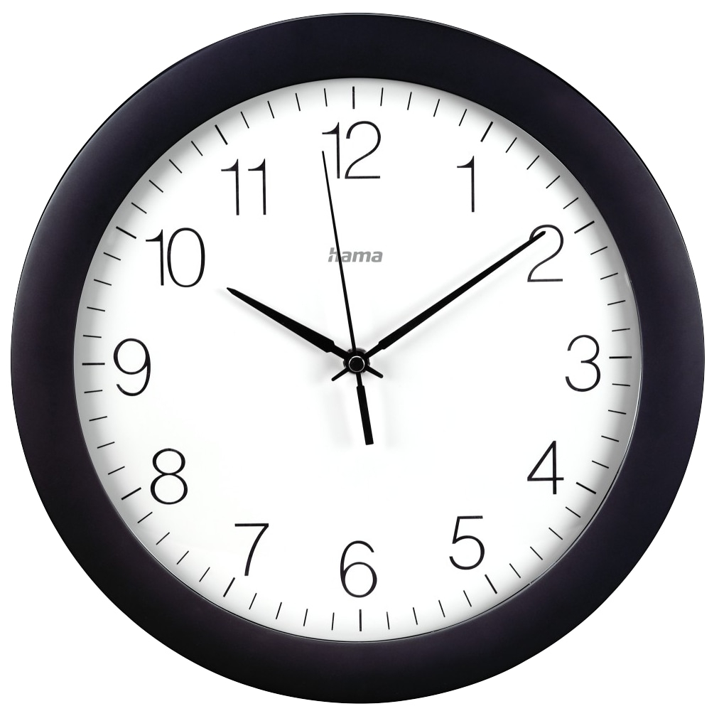 HAMA DCF-Funkwanduhr Teneriffa, Ø 30cm, schwarz