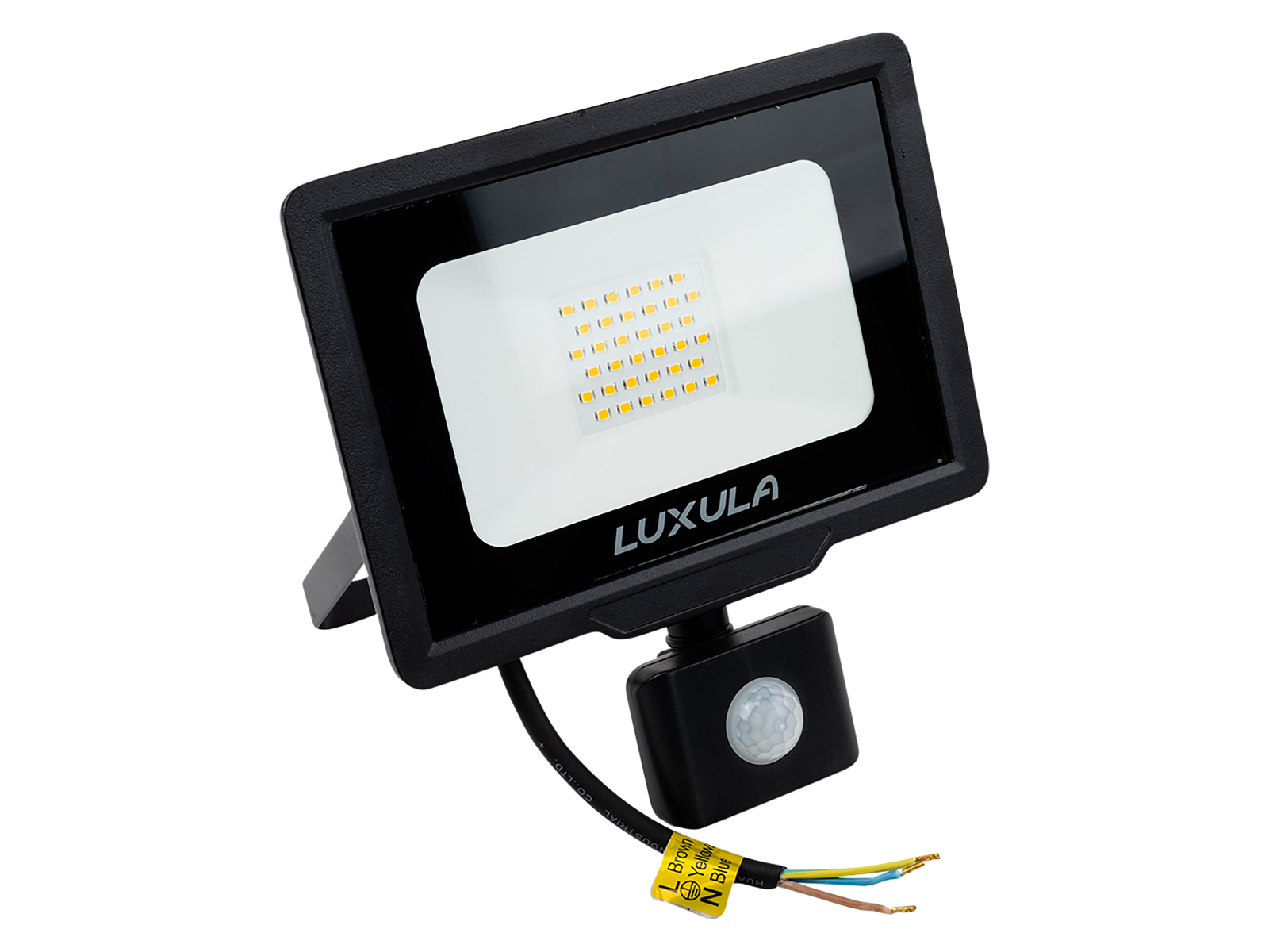 LUXULA LED-Fluter mit Bewegungsmelder, EEK: F, 30W, 3000lm, 4000K, IP65, schwarz