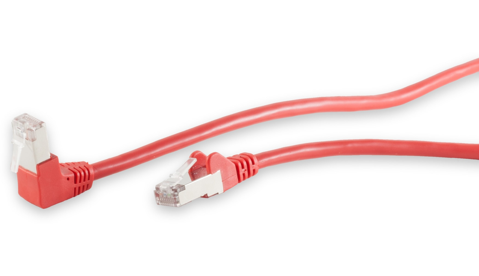 Image of CAT.6 Patchkabel, S/FTP, 90°-gerade, 1,0 m, rot