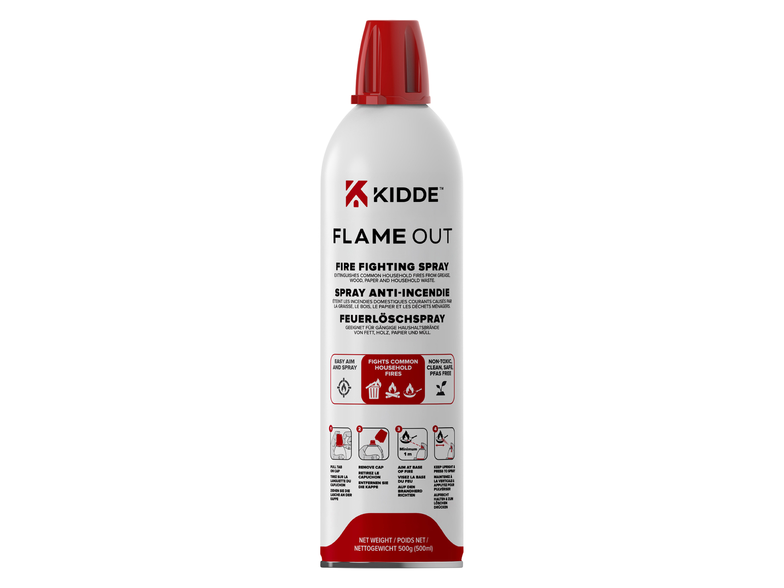 KIDDE KFS-500 - Feuerlöschspray, Flame Out, 500 ml